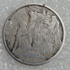 Rare et jolie médaille jeton de mariage en argent poinçon sanglier datée 1898