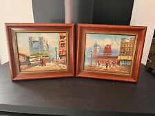 paire de tableau huile sur