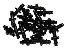 20 x Jonctions cannelées  pour tuyau Ø 4mm, goutte a goutte et hydroponie.
