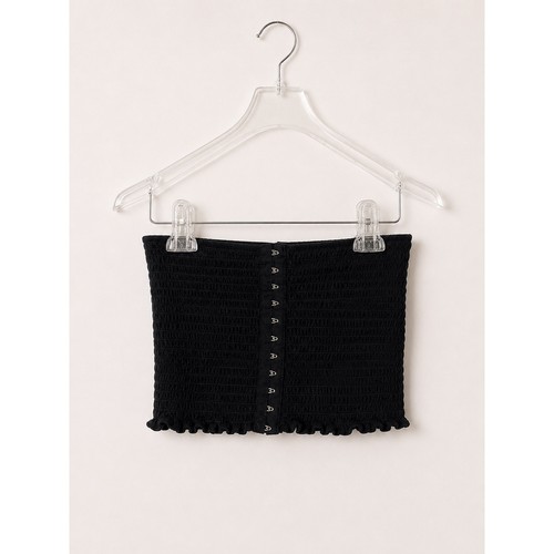 Bozzolo black smocked tube top - bozzolo,