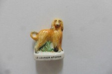 Fève brillante en porcelaine Animaux - Chien - Le lévrier afghan