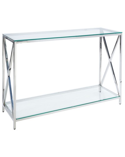 Console argentée acier - console, et