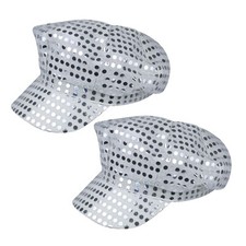 0.6X21.3mS Disco Adulte Déguisement Casquette Argent Sequin Brillant Cerf /