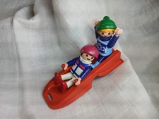 Sport d'hiver, de glisse PLAYMOBIL - Deux garçons et luge double, type bobsleigh