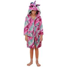 Enfants Filles Licorne Capuche Peignoir Rose Noël Déguisement Loungewear 2-13Ans