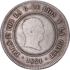 [#1174501] Pièce de monnaie, Espagne, Ferdinand VII, 10 réales, 1821, Bilbao, VF (20-25), argent