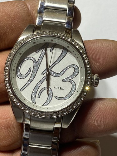 Ladies silver tone fossil - tone,