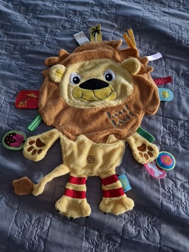 Doudou lion jaune marron label - doudou,