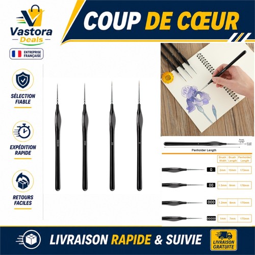 Lot pinceaux fins pour - de,