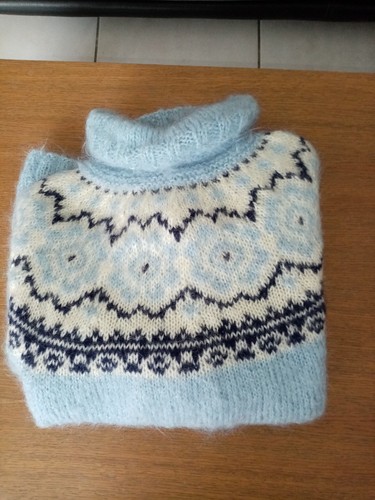 Pull mohair jacquard neuf fait - pull,