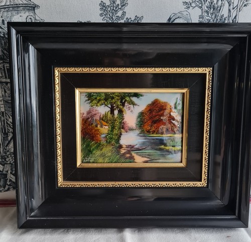 Ancien tableau emaux limoges - tableau,