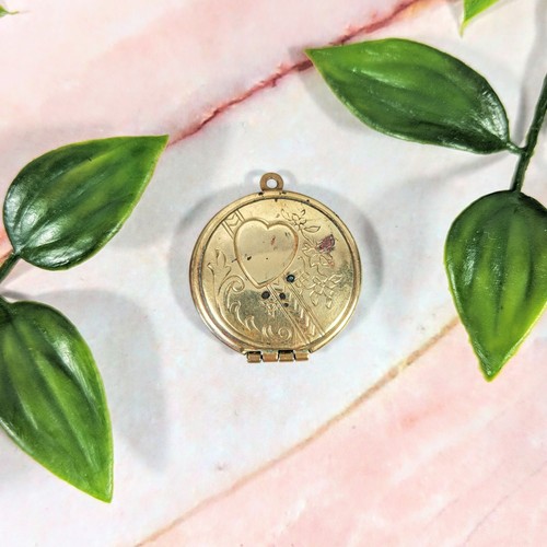 Vintage plaqué rond - plaqué, or