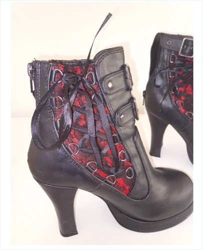 Bottines noires dentelle - bottines,