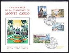 FDC / enveloppe 1er jour Monaco 1/06/1966 centenaire de la fondation de Monte-C