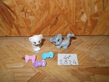 #2824# LEGO FRIENDS ANIMAUX LOT 2 FIGURINES CHATS BLANC ET GRIS AVEC ACCESSOIRES