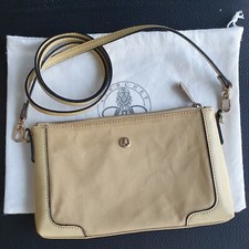Pourchet Sac Pochette beige belle occasion tissu plastifié et PVC TBE