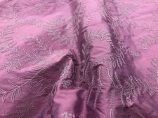 Tissu soie Brodée MUGUET