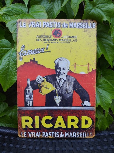 Plaque métal ricard 20x30cm - plaque,