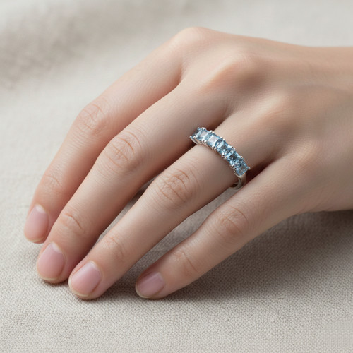 Bague argent 925 topazes
