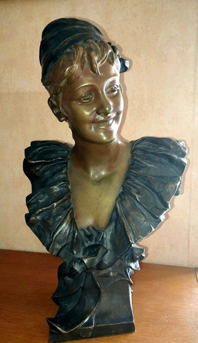 Buste bronze jeune fille - bronze, "jeune