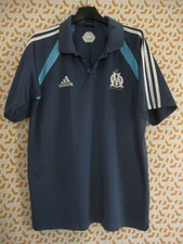 Polo Adidas Olympique Marseille Bleu OM maillot vintage Coton Jersey - 4 / M
