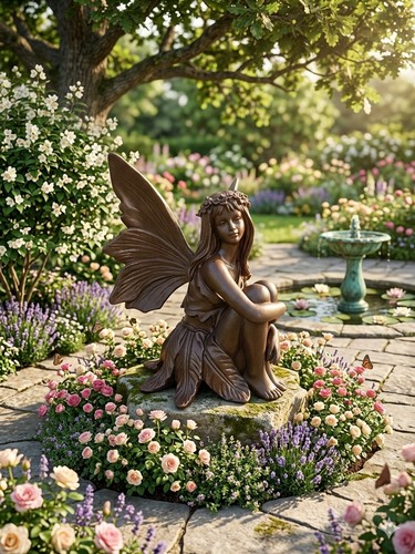 Statue une fée fonte - d'une,