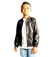 Veste Bomber En Cuir Noir Pour