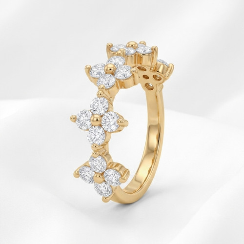 Bague grappe diamants - en,