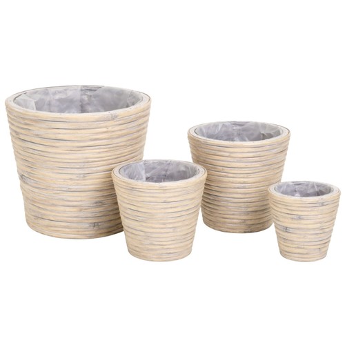 Pot fleurs rotin gris - rotin,