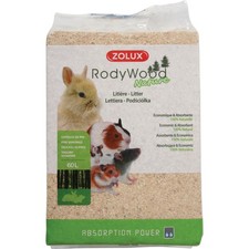 Litière rodywood nature 60 litres pour rongeur poids 2.658 kg