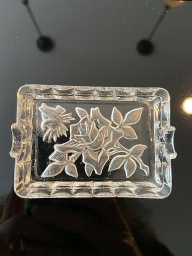 Vintage Cut Glass Frosted Rose
