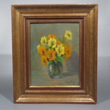 Vintage French Painting, Bouquet of Flowers, Signed Suzalem, Woman Artist