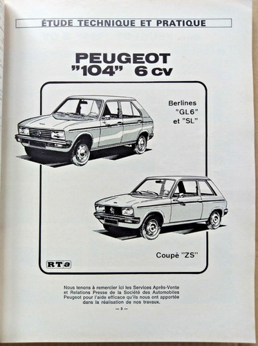 Revue technique peugeot 104 - technique,
