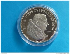 MÉDAILLE  ESSAI  VATICAN A L' EFFIGIE DE BENOIT XVI  ( 2005  - 2013  )  BU  FDC