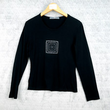 Caroll Haut noir femme taille 40 manches longues décorations a perles Top Women