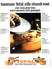 Publicité Advertising 03 24  1973   Sauteuse Tefal  elle reussit tout