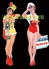 Pin up BERGER  - a découper par l'acheteur ou pas !!-affiche plastifiée
