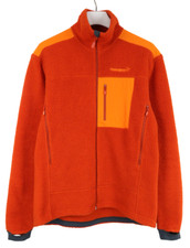NORRONA Trollveggen Thermal Pro Jacket Veste Homme LARGE Polaire Orange Poche