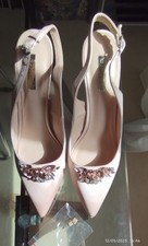 Escarpins sandales en satin rose pâle T40