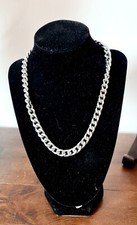 Chaîne de Cou,Acier Inoxydable, Argenté Longue 46cm/9mm, Homme