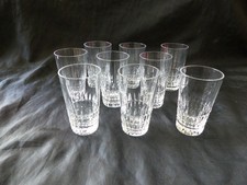 LOT DE 9 VERRES A DIGESTIF EN CRISTAL DAUM FRANCE TAILLE BISEAUX VERTICAUX