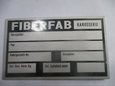 Plaque Signalétique Logo Fiberfab Buggy Aztek Bonanza S64 S101