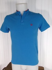 Polo coton bleu roi brodé logo rouge THE KOOPLES sport XS/36 slim fit col mao