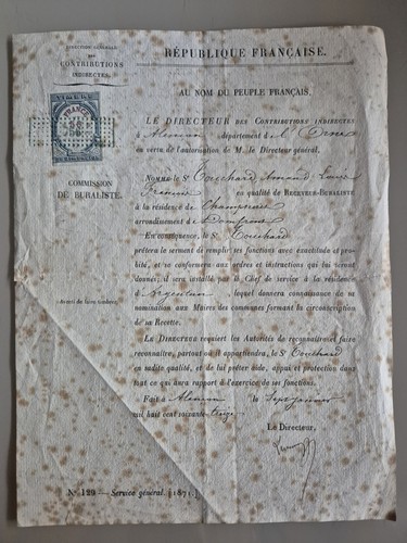 Document ancien 1874 - document,