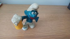 Figurine smurf Schtroumpf Puffi Schlumpfe schleich Buveur De Bière 1975