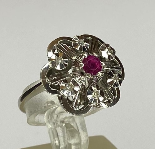 Bague gris rubis - or,