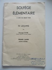 Livre ancien musique: Solfège élémentaire à une ou deux voix, G. Favre, 1967
