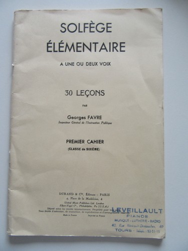 Livre ancien musique - :, solfège