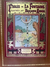 Ancien Livre FABLE DE LA FONTAINE illustrées par BENJAMIN RABIER