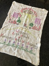 VTG Cross Stitched Tea Towel